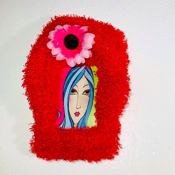 RED Ultra Shag Shaggy Vintage Photo Picture Frame - Picture 2 of 15